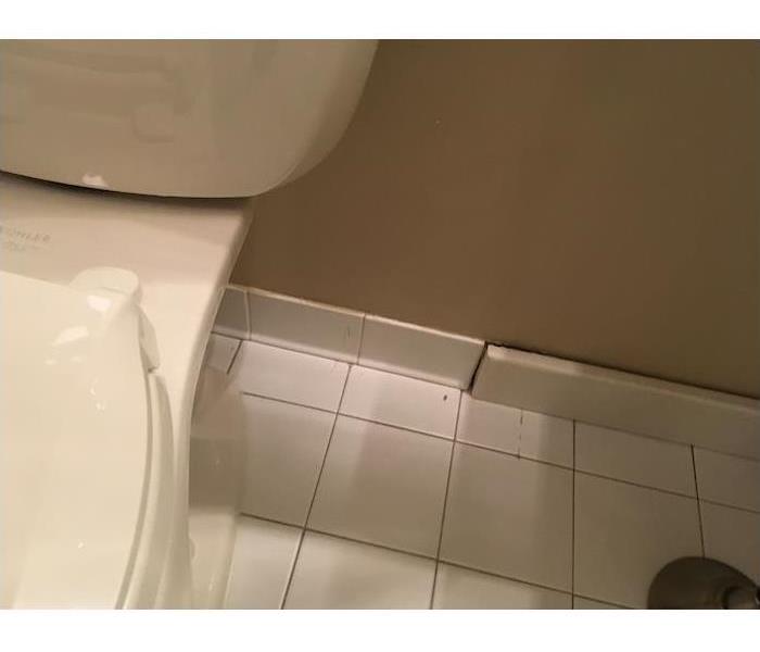 Bathroom with loosened molding tile