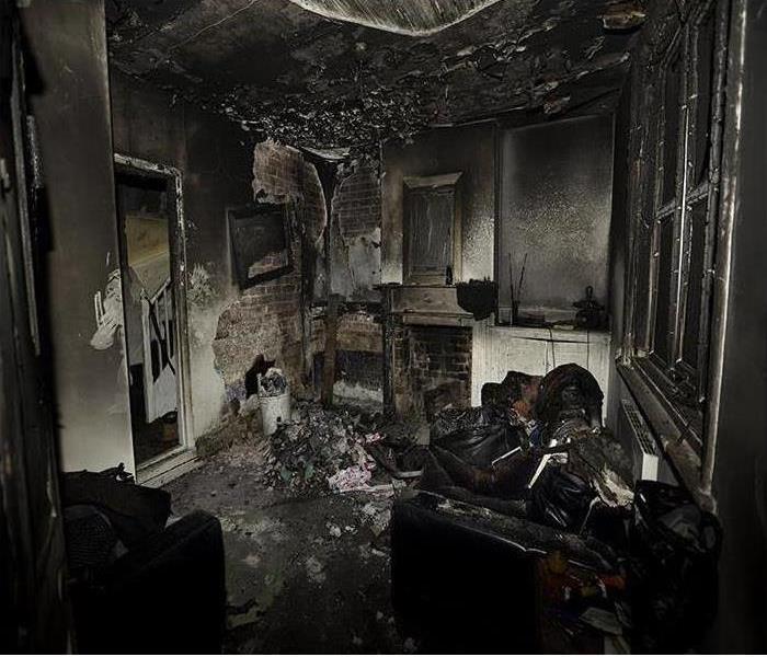 Charred Room After Fire